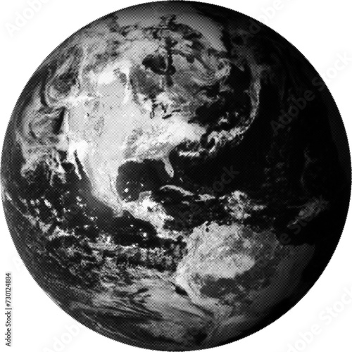 Halftone vector illustration of the planet Earth photo
