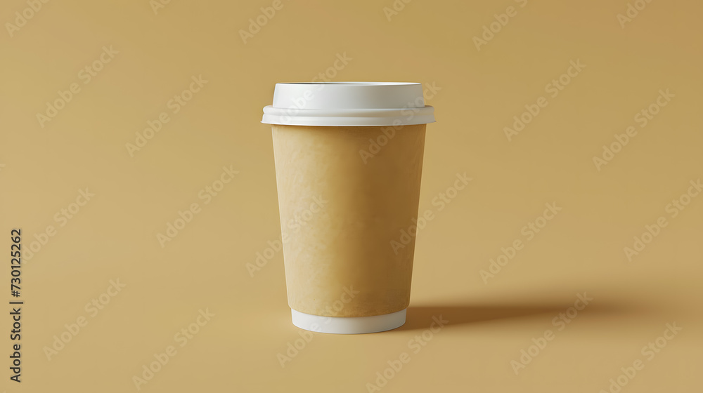 Blank craft coffee cup mockup with copy space Blank craft coffee cup mockup with copy space