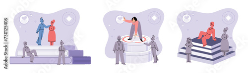 Social relationship vector illustration. Society flourishes when individuals prioritize building meaningful relationships The social relationship metaphor illustrates interconnectedness humanity