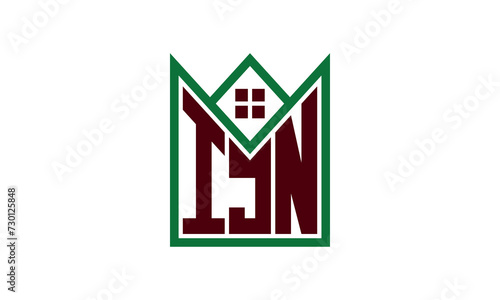 Fotografía IJN initial letter real estate builders logo design vector