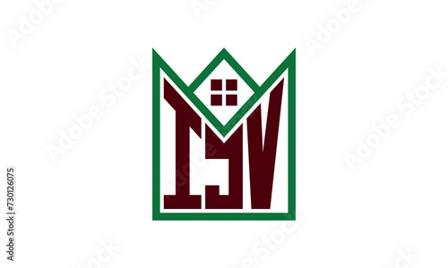 IJV initial letter real estate builders logo design vector. construction ,housing, home marker, property, building, apartment, flat, compartment, business, corporate, house rent, rental, commercial photo