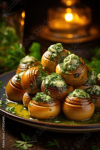 Escargot with Garlic Herb Butter. Best For Banner, Flyer, and Poster