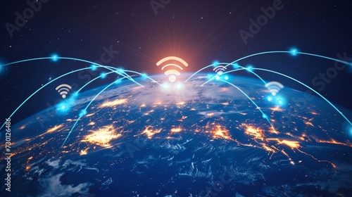 Global Connectivity  Wireless Signs Embracing the Globe