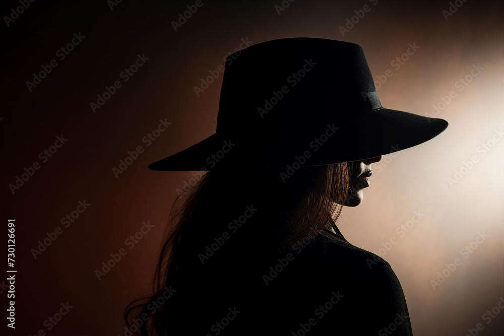 Old fashioned detective or mafia man woman in retro style hat Generative AI picture portrait Old fashioned detective or mafia man woman in retro style hat Generative AI picture portrait