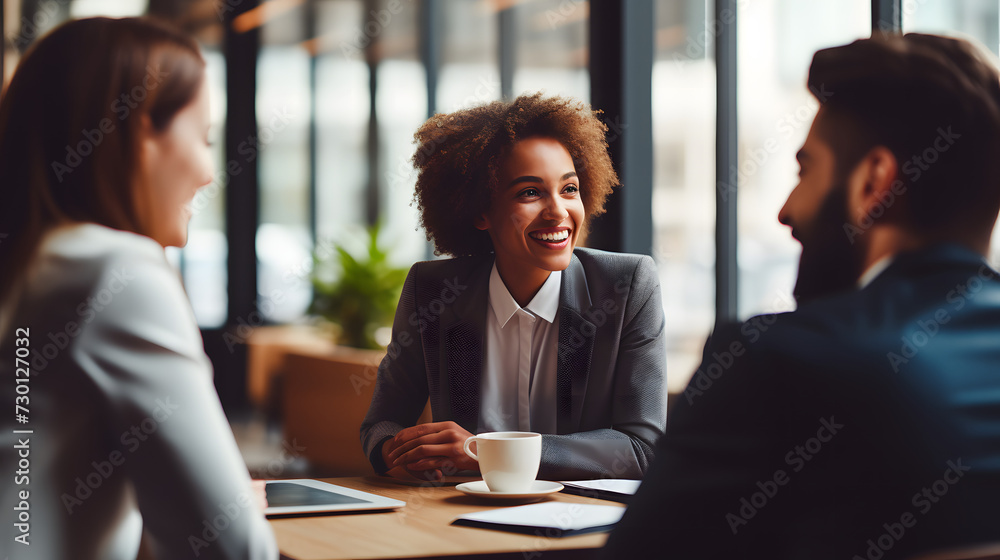 Positive Collaborations: Business People in a Meeting, Smiling as Ideas Flourish and Connections Strengthen Positive Collaborations: Business People in a Meeting, Smiling as Ideas Flourish and Connections Strengthen