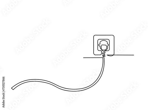 Electric Plug Line Art Drawing Ai, EPS, SVG, PNG, JPG zip file