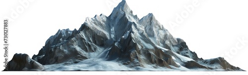 Mountain peaks with snow-capped summits with white background. Generate AI image © Ghiska