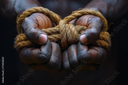 portrays a person gracefully holding a rope, creating a mesmerizing visual of human connection and intricate movements.