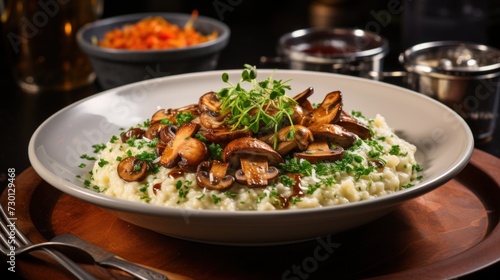 Gourmet Mushroom Risotto. Best For Banner, Flyer, and Poster