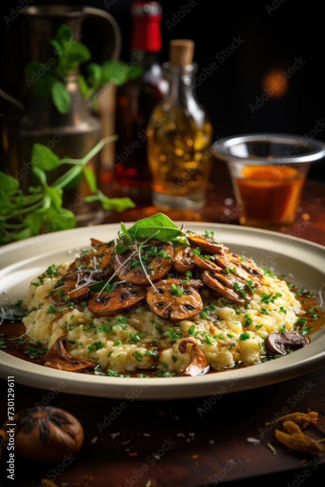 Gourmet Mushroom Risotto. Best For Banner, Flyer, and Poster Gourmet Mushroom Risotto. Best For Banner, Flyer, and Poster