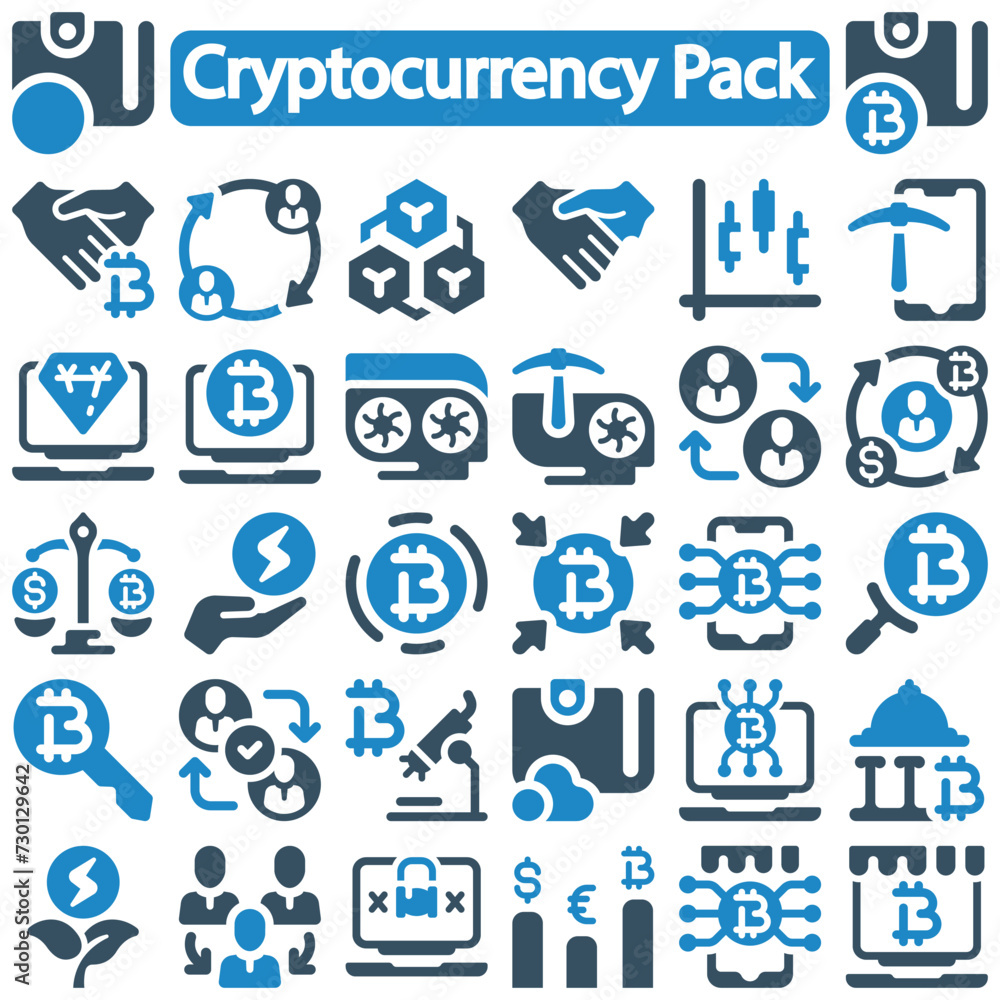 Cryptocurrency icon set vector illustration Cryptocurrency icon set vector illustration