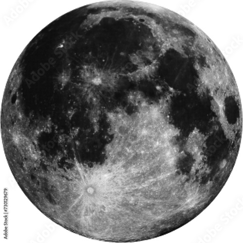 Halftone vector illustration of the moon photo