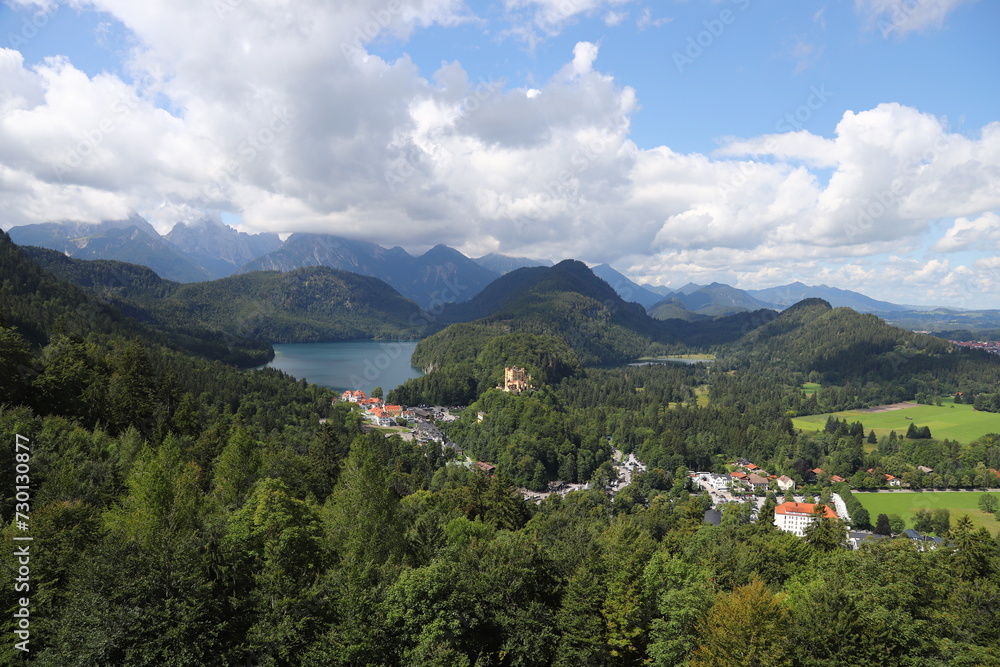 Hohenschwangau and Alpsee - View from Schloss Neuschwanstein Hohenschwangau and Alpsee - View from Schloss Neuschwanstein