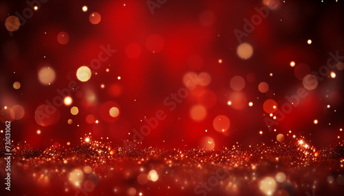 Glowing celebration backdrop with abstract golden Christmas lights generated by AI