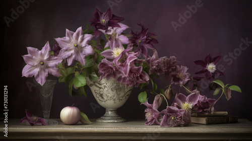 Clematis in a vibrant festival setting.