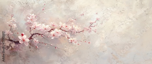Fresh and blooming cherry blossoms. Generate AI image