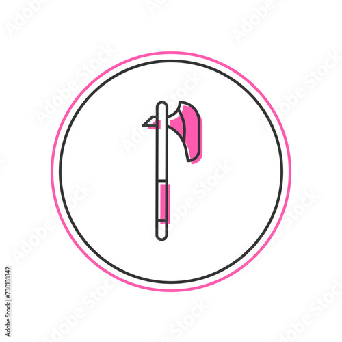 Filled outline Medieval axe icon isolated on white background. Battle axe, executioner axe. Medieval weapon. Vector