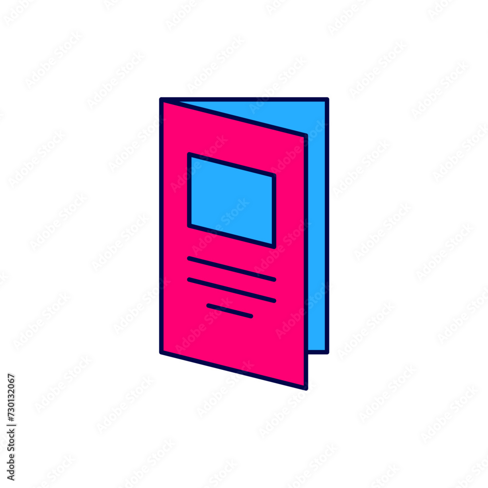 Filled outline Brochure template layout icon isolated on white background. Corporate business annual report, catalog, magazine, flyer mockup. Vector Filled outline Brochure template layout icon isolated on white background. Corporate business annual report, catalog, magazine, flyer mockup. Vector