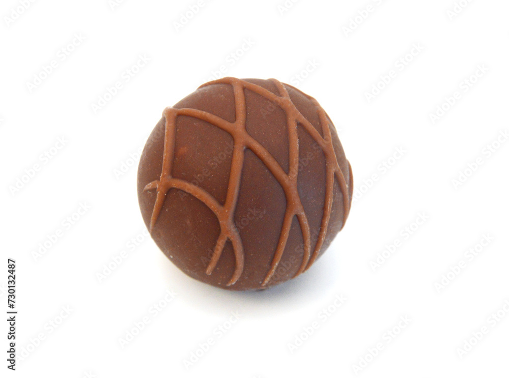 Chocolate candy and pieces on white background Chocolate candy and pieces on white background