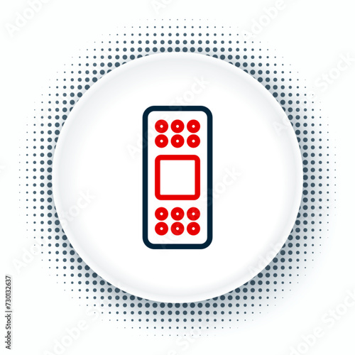 Line Bandage plaster icon isolated on white background. Medical plaster, adhesive bandage, flexible fabric bandage. Colorful outline concept. Vector