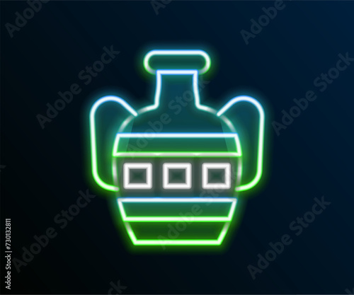 Glowing neon line Ancient amphorae icon isolated on black background. Colorful outline concept. Vector
