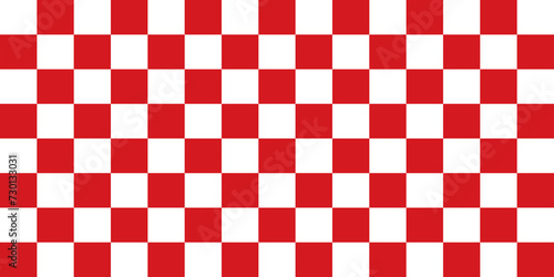 Bold Red and White Checkerboard Texture, A bold and striking checkerboard texture with deep red and white squares, creating a high-contrast visual effect
