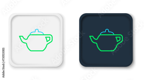 Line Traditional Chinese tea ceremony icon isolated on white background. Teapot with cup. Colorful outline concept. Vector