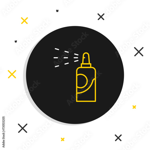 Line Spray can for hairspray, deodorant, antiperspirant icon isolated on white background. Colorful outline concept. Vector