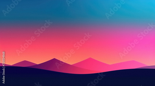 Abstract background with mountains in pink and blue colors. © Synthetica