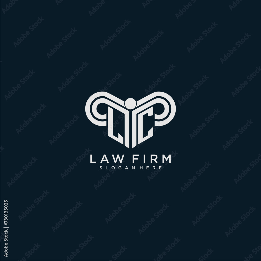 LC initial monogram logo lawfirm with pillar design LC initial monogram logo lawfirm with pillar design