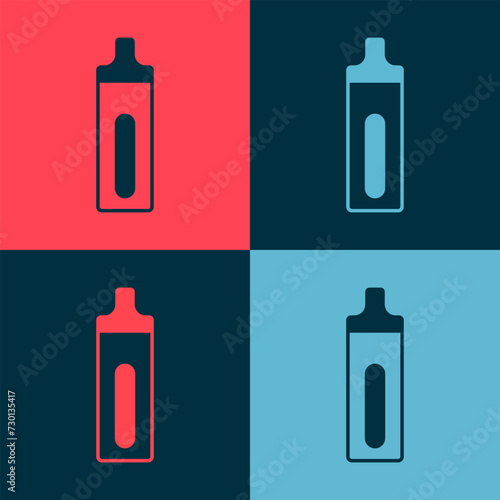 Pop art Electronic cigarette icon isolated on color background. Vape smoking tool. Vaporizer Device. Vector