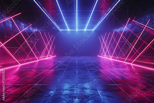 Futuristic neon void, a vision of high-tech lines in a realm of advanced cyberspace