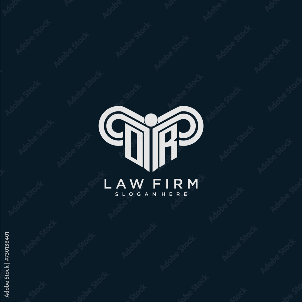 OR initial monogram logo lawfirm with pillar design