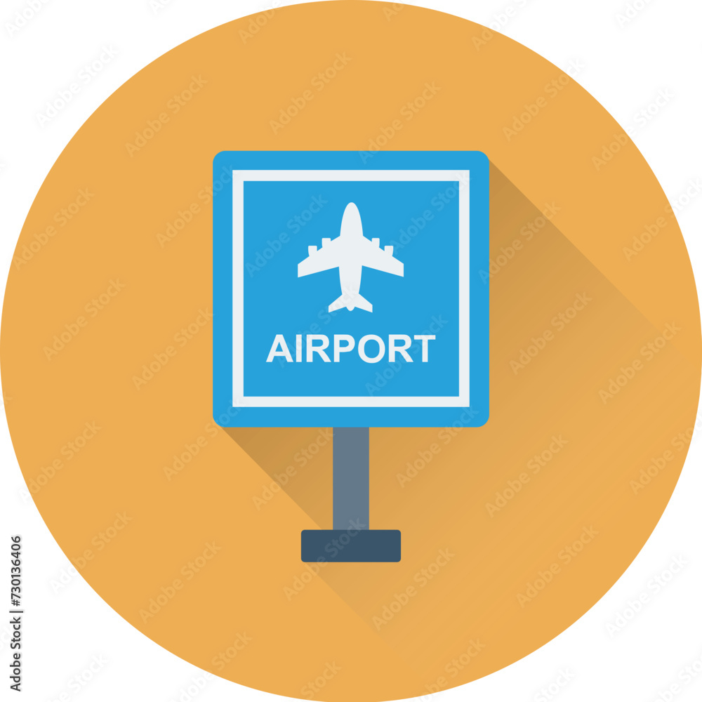 Obraz premium Airport Sign Vector Icon