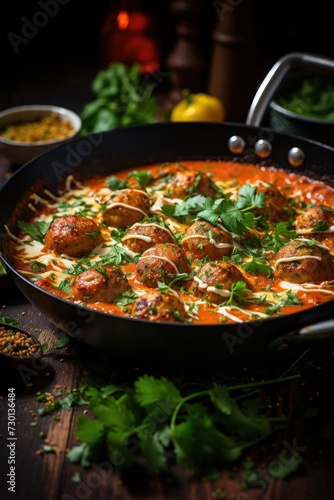 Malai Kofta with Creamy Tomato Sauce. Best For Banner, Flyer, and Poster