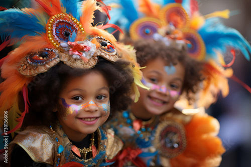 Children dressed in carnival costumes at the festival photo