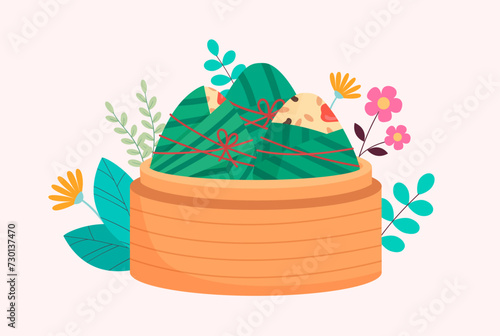 Celebrate Chinese Dragon Boat Festival illustration