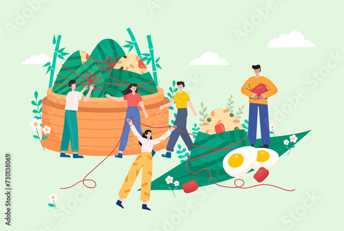 Celebrate Chinese Dragon Boat Festival illustration