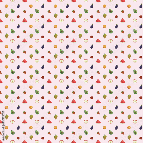 cute fruit seamless pattern