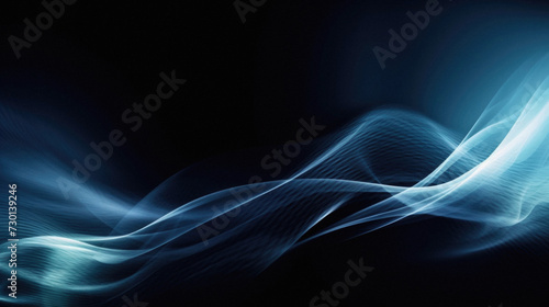 Abstract blue background with smooth lines, smooth curves and light effects.