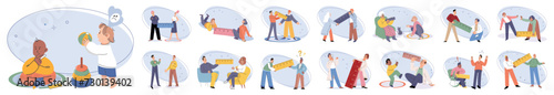 Social relationship vector illustration. Support from friends and family provides emotional well being Together, we can achieve more and create positive change in society Friendship brings joy