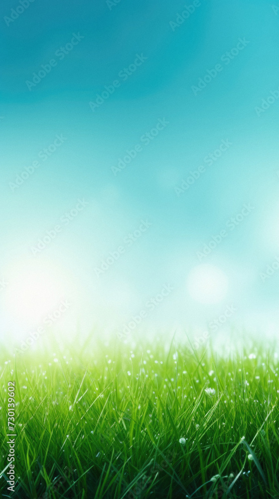 Fresh green grass with bokeh background. Spring or summer concept.