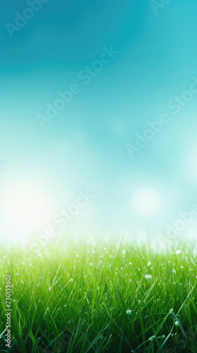 Fresh green grass with bokeh background. Spring or summer concept.