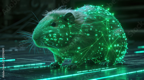 Digital hamster, concept of unexperienced users of modern technologies photo