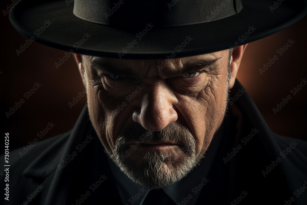 Portrait photo of a confident serious senior man strict angry boss made with generative AI Portrait photo of a confident serious senior man strict angry boss made with generative AI