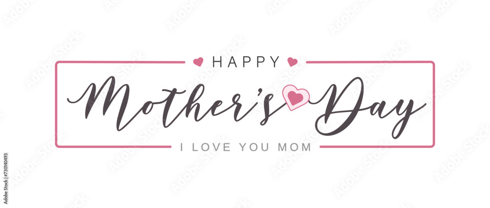 Fototapeta premium Mother day. Mother day poster. Happy Mother's Day. Vector illustration for women's day, shop, discount, sale, flyer.Lettering style.