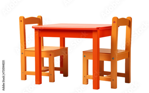 Showcasing Kids Plastic Table and Chairs Set on transparent background