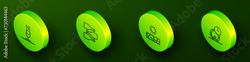 Set Isometric line Wine tasting, degustation, Bottles of wine, Drought and Wooden barrel for icon. Vector