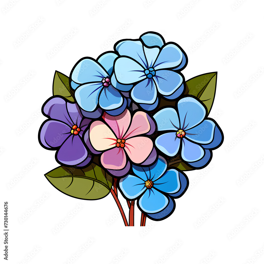 Brightly colored hydrangea flowers Brightly colored hydrangea flowers
