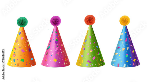 set of isolated party hats
